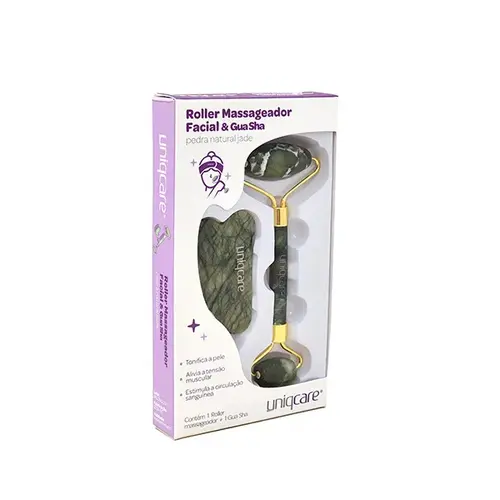 Roller Massageador Facial Em Pedra Uniqcare