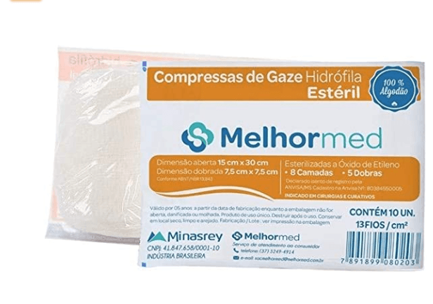 Compressa Gaze Estéril C/ 10 Und Melhor Med
