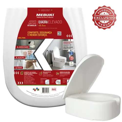 Assento Elevado Retangular 13,5cm Mebuki