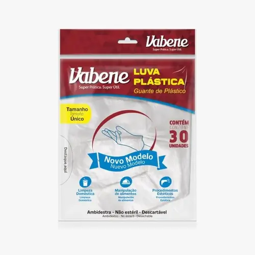 Luva Plastica C/ 30Und Vabene