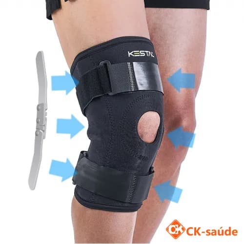Joelheira Articulada Ajustável Preto Kestal
